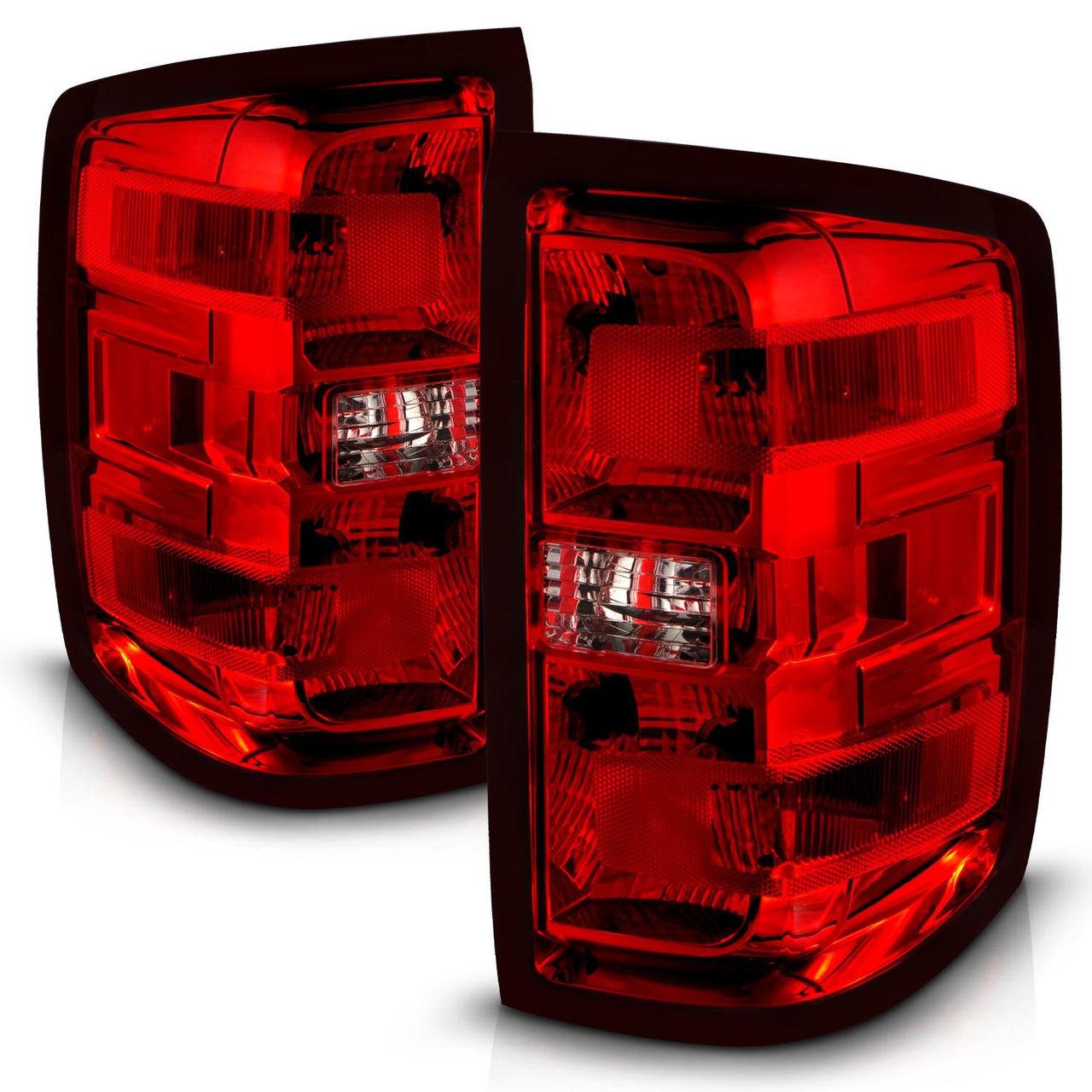 CHEVY SILVERADO 14-17 TAIL LIGHTS RED/CLEAR LENS (OE STYLE)