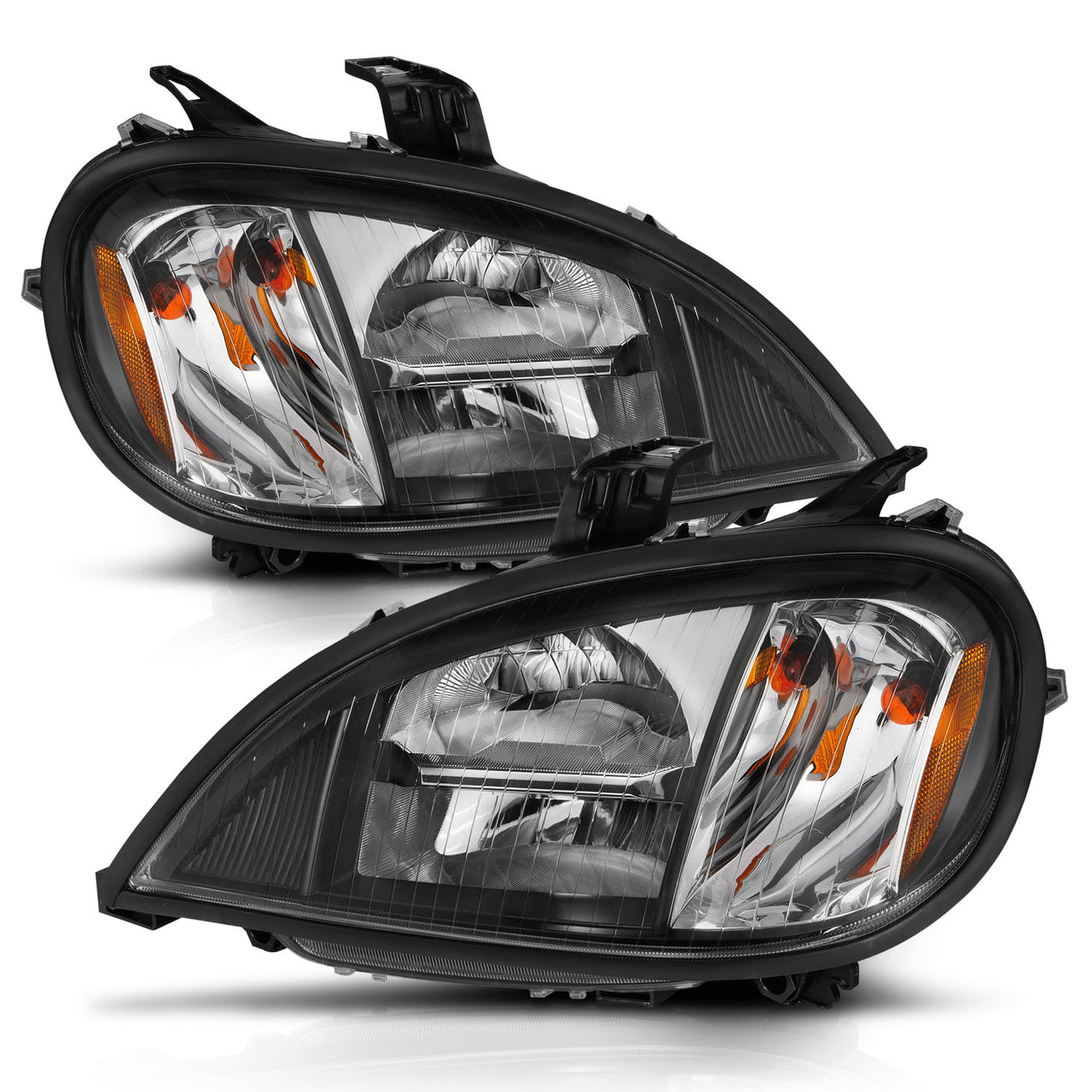 FREIGHTLINER COLUMBIA 96-13 H.L LED HIGH/LOW BEAM BLACK HOUSING AMBER REFLECTOR