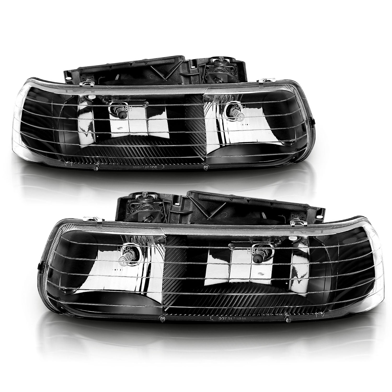 CHEVY SILVERADO 99-02 BLACK HEADLIGHTS