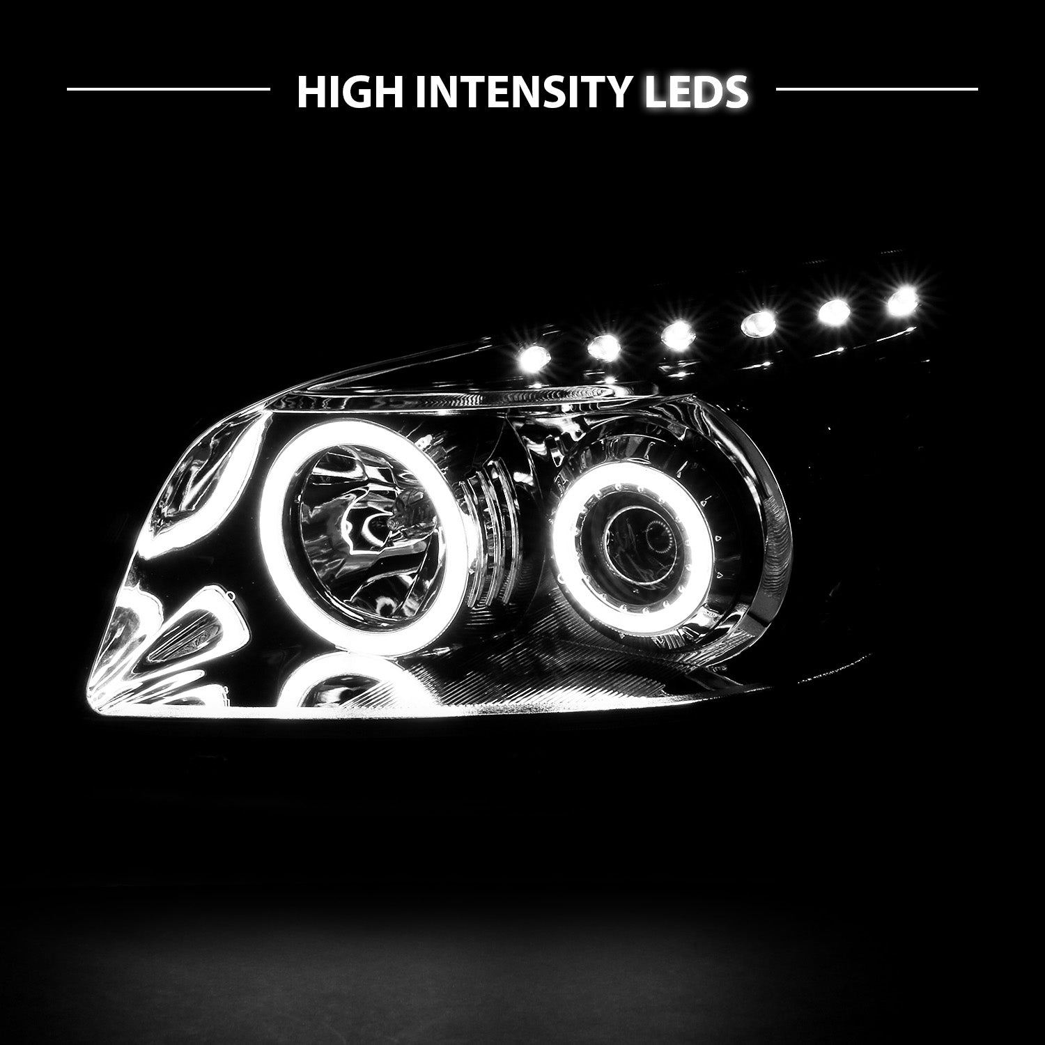 TOYOTA RAV-4 06-08 PROJECTOR HEADLIGHTS CHROME CLEAR AMBER (RX HALO)