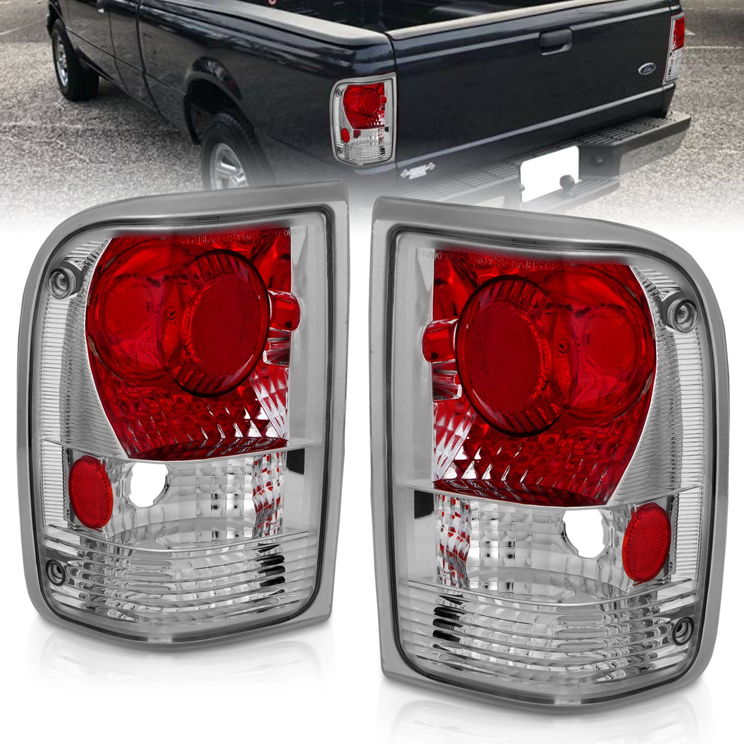 FORD RANGER 93-97 TAIL LIGHTS CHROME