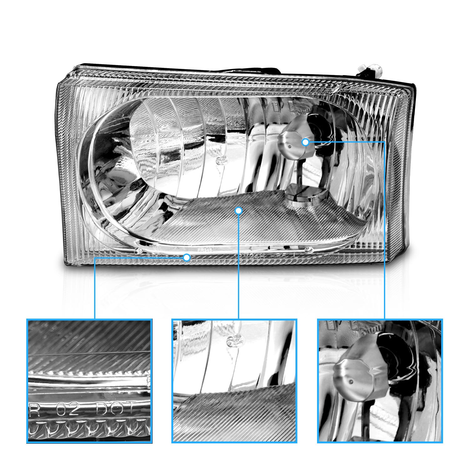 FORD EXCURSION 00-04/SUPER DUTY 99-04 HEADLIGHTS CLEAR