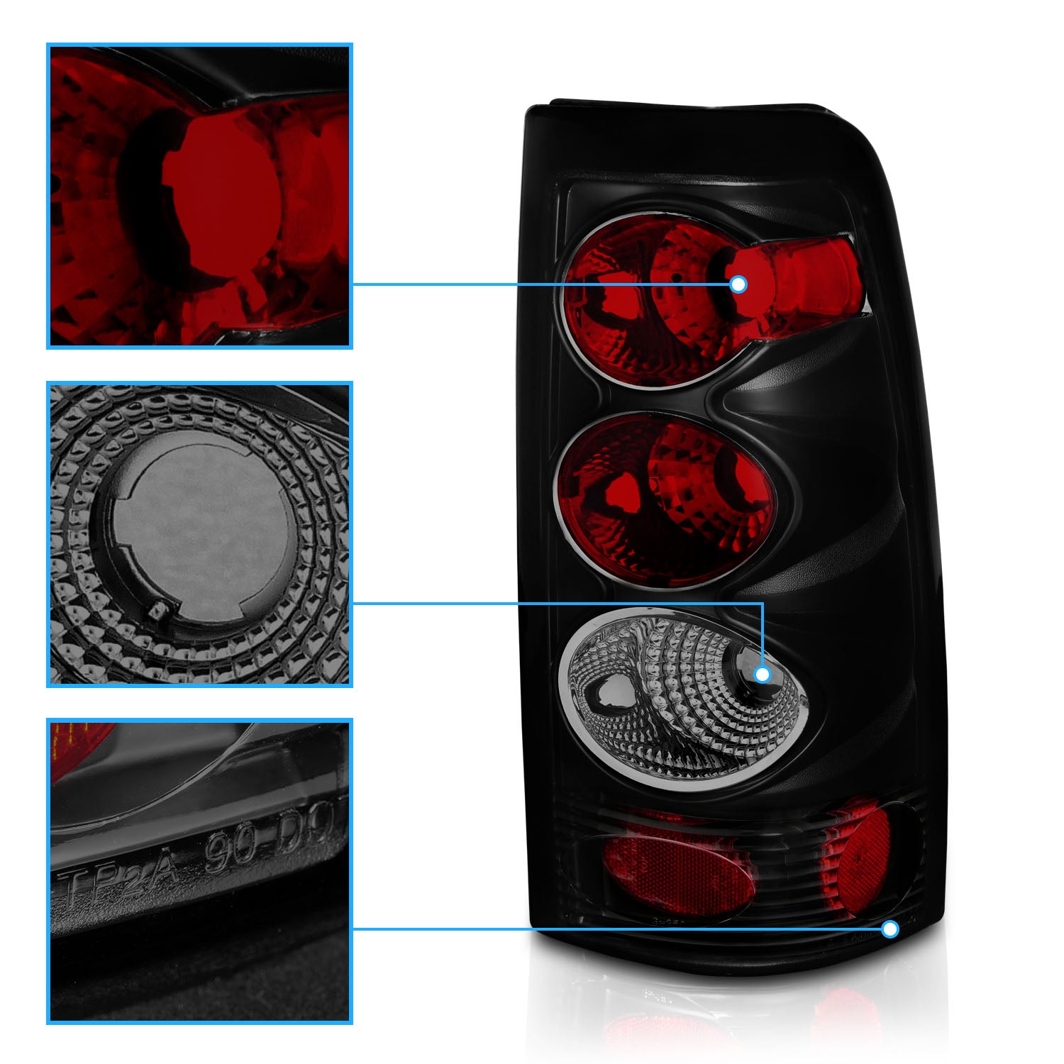 CHEVY SILVERADO 99-02 TAIL LIGHTS DARK SMOKE