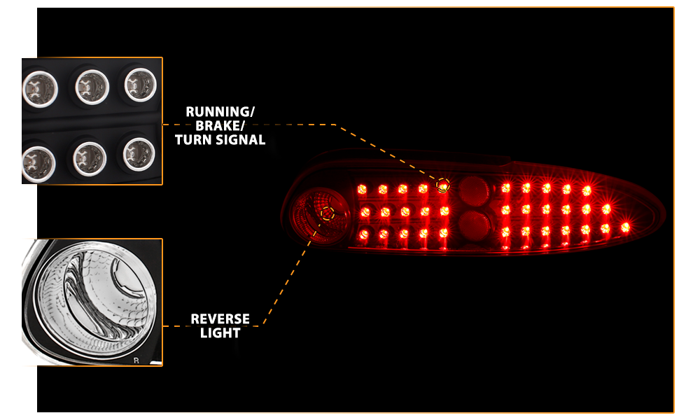 CHEVY CAMARO 93-02 LED TAIL LIGHTS BLACK