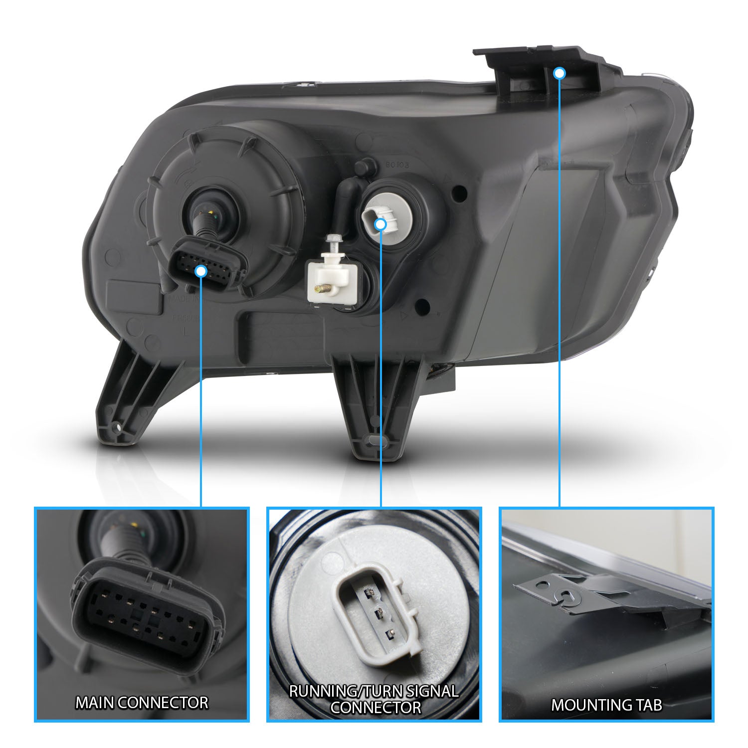 FORD MUSTANG 13-14 (HID MODEL) FULL LED PROJECTOR LIGHT BAR STYLE HEADLIGHTS BLACK (SEQUENTIAL SIGNAL)