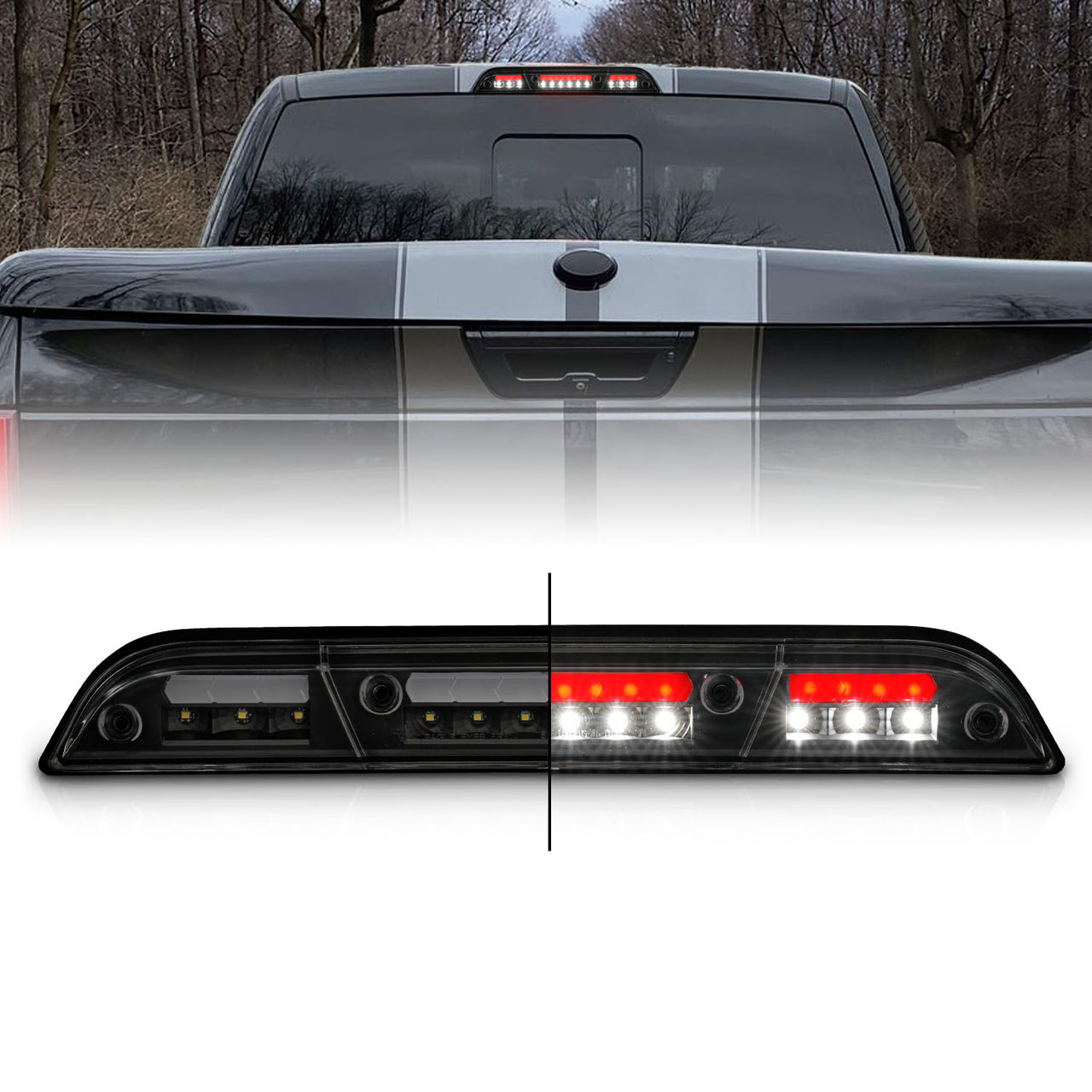 FORD F-150 2015 LED 3RD BRAKE LIGHTS G2 BLACK HOUSING SMOKE LENS