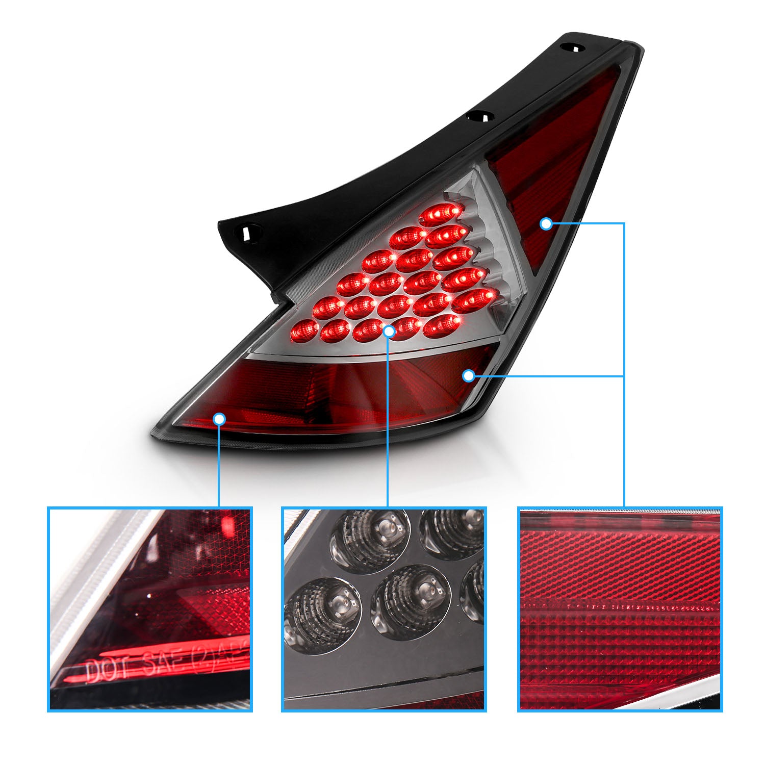 NISSAN 350Z 03-06 LED TAIL LIGHTS SMOKE