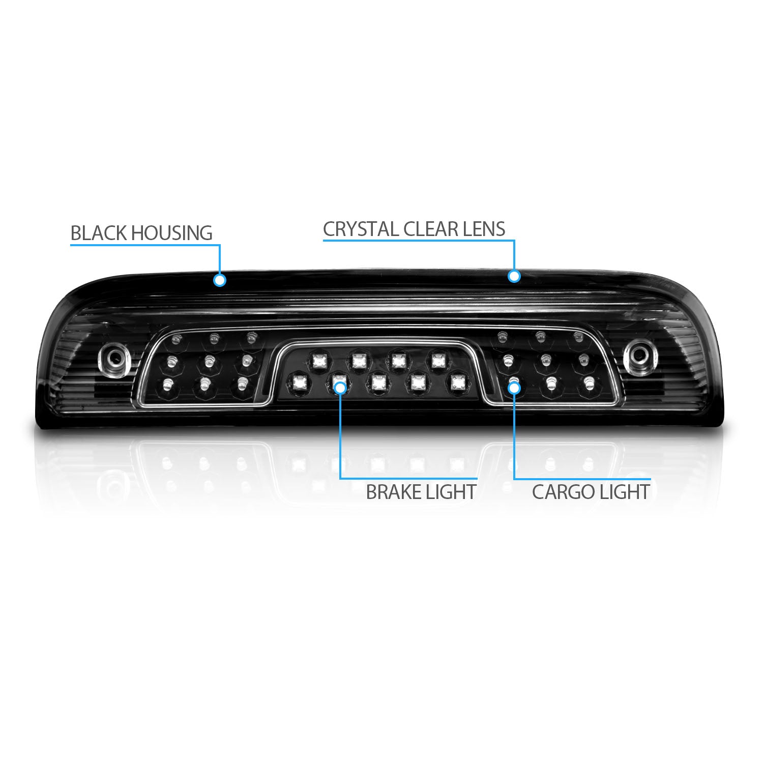 CHEVY SILVERADO 2014 3RD Brake Light (Clear Cover/Black Base)