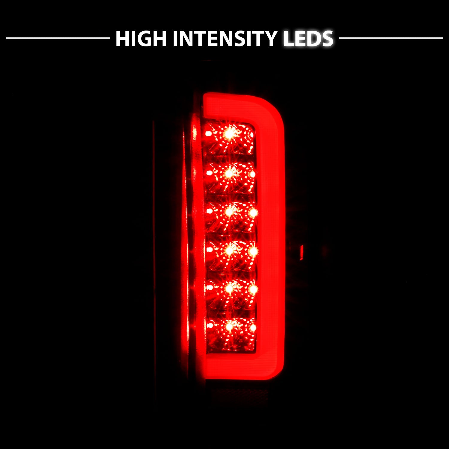 FORD F150 89-97/BRONCO 87-96 TAIL LIGHTS BLACK HOUSING CLEAR LENS W/C BAR