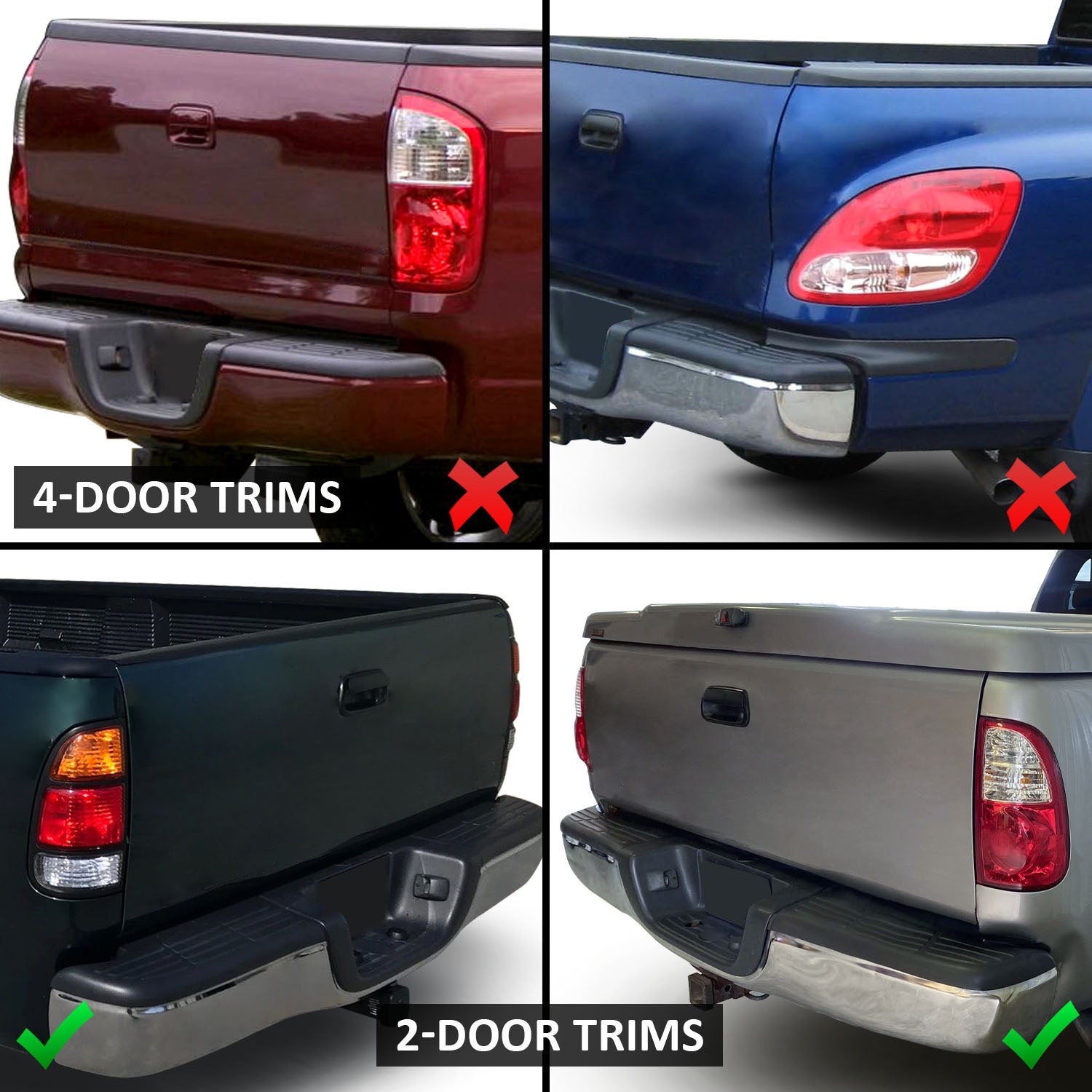 TOYOTA TUNDRA 00-06 LED TAIL LIGHTS BLACK HOUSING SMOKE LENS W/ C LIGHT BAR (STD BED REGULAR CAB, ACCESS CAB)