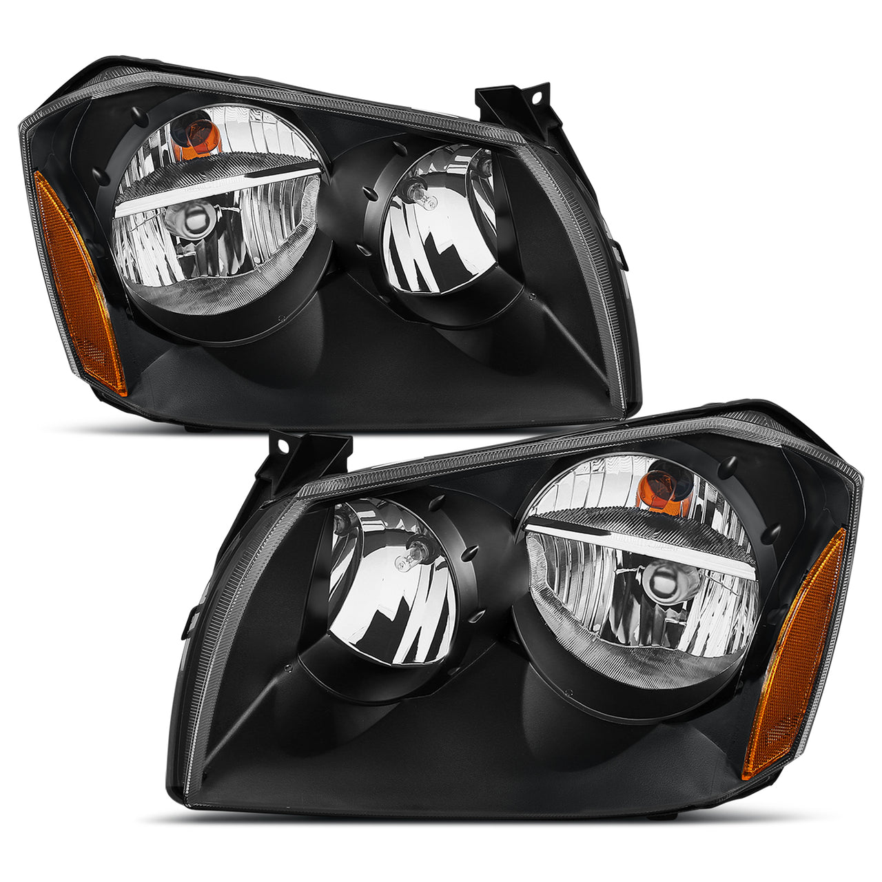 DODGE MAGNUM 05-07 HEADLIGHTS BLACK AMBER