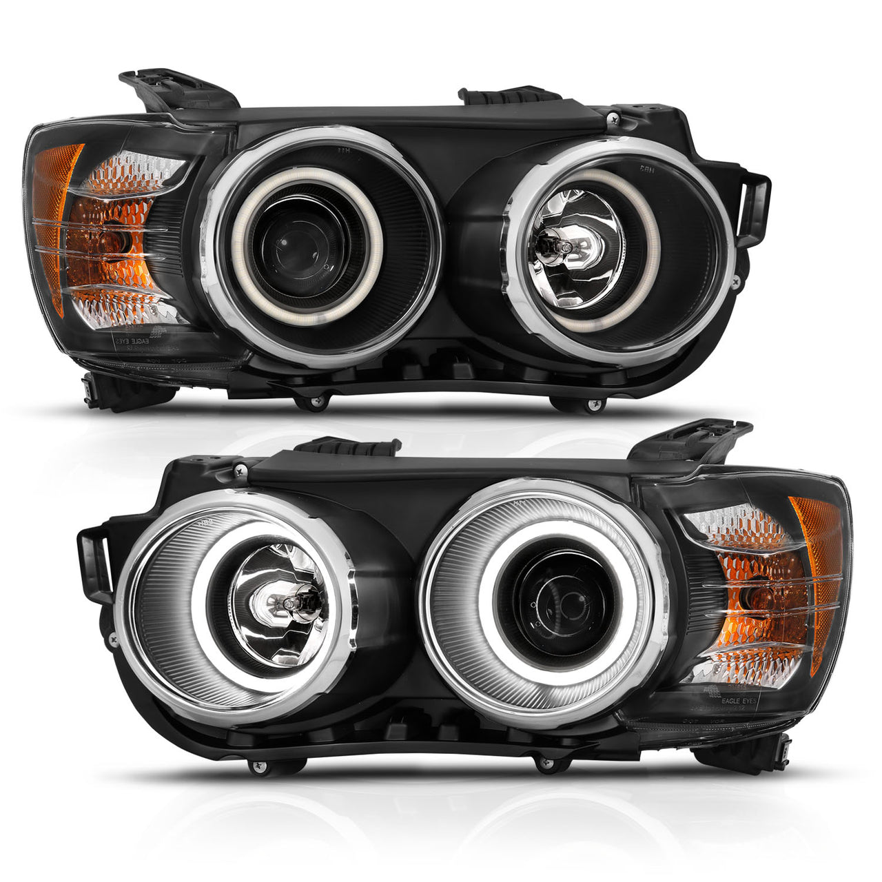 CHEVY SONIC 12-13 4D/HATCHBACK PROJECTOR HALO HEADLIGHTS BLACK CLEAR AMBER (RX HALO)