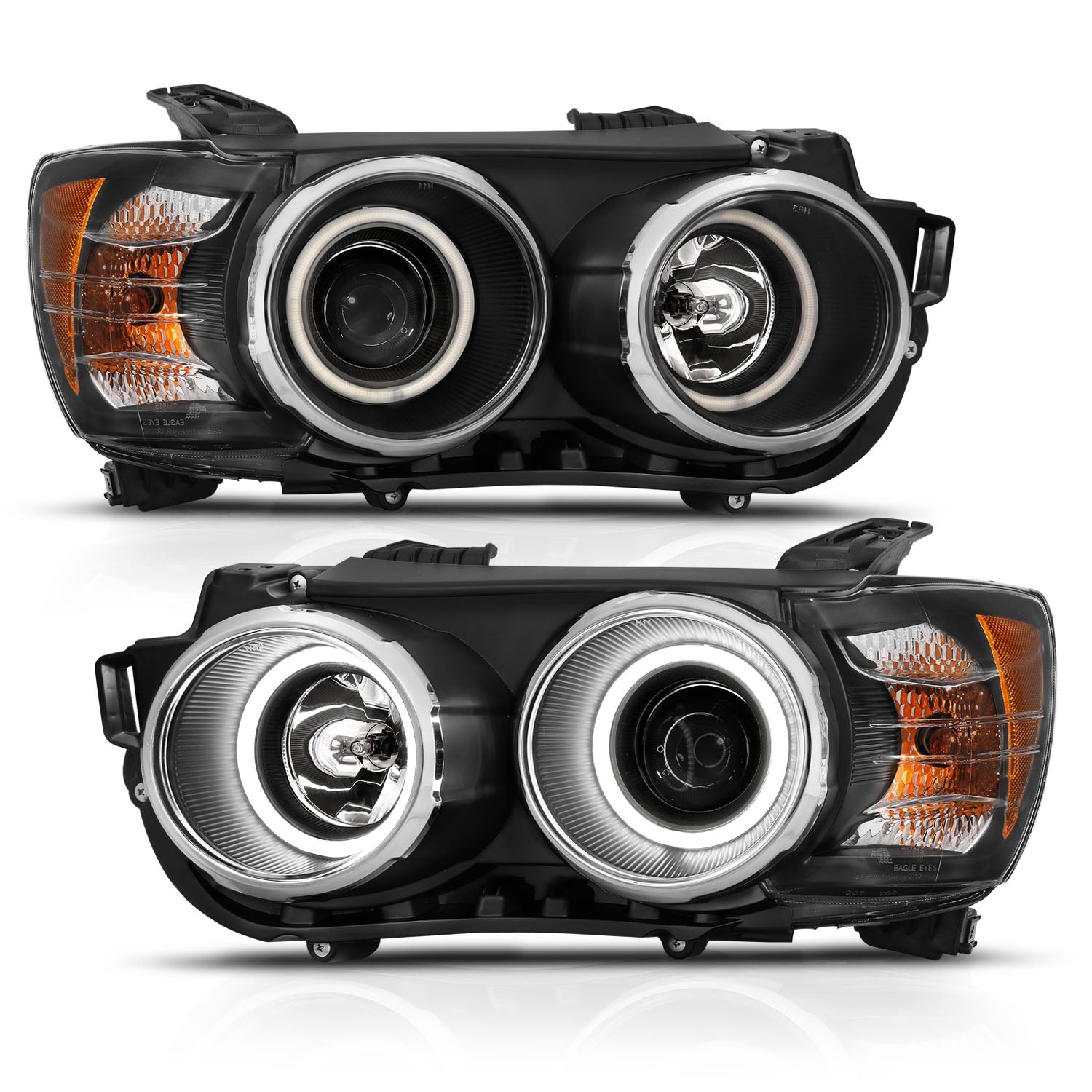 CHEVY SONIC 12-13 4D/HATCHBACK PROJECTOR HALO HEADLIGHTS BLACK CLEAR AMBER (RX HALO)