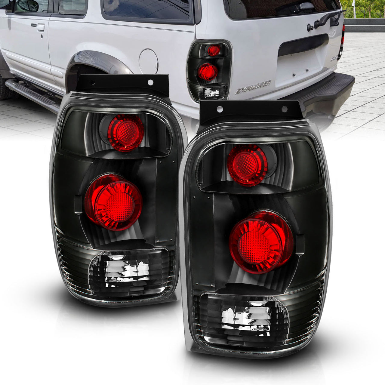 FORD EXPLORER 98-00 TAIL LIGHTS BLACK