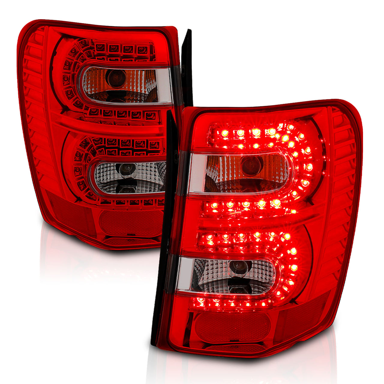 JEEP GRAND CHEROKEE 99-04 LED TAIL LIGHTS RED/SMOKE