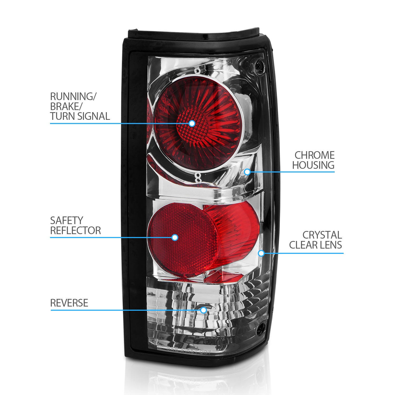 CHEVY S-10/GMC SONOMA 82-93 TAIL LIGHTS CHROME