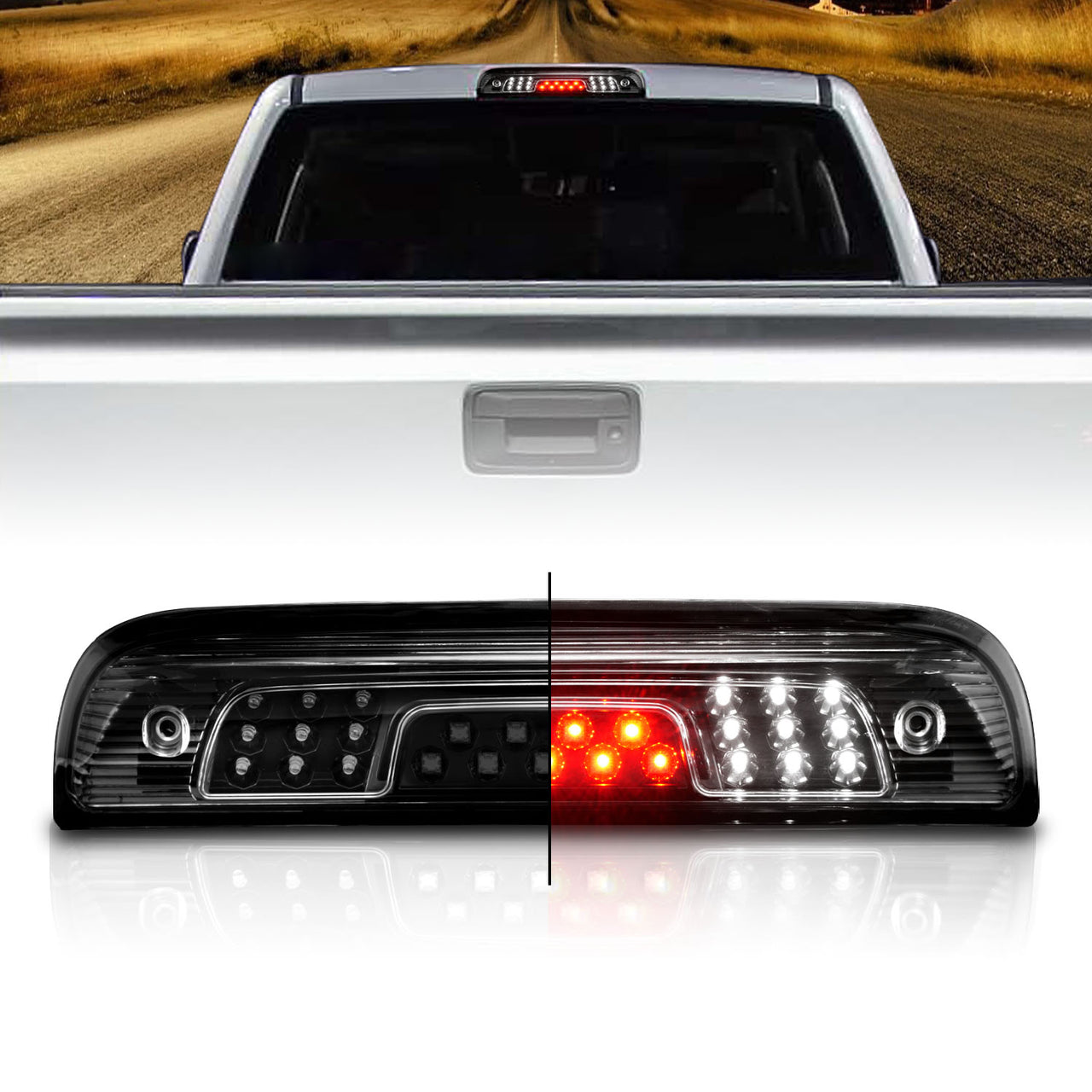 CHEVY SILVERADO 2014 3RD Brake Light (Clear Cover/Black Base)