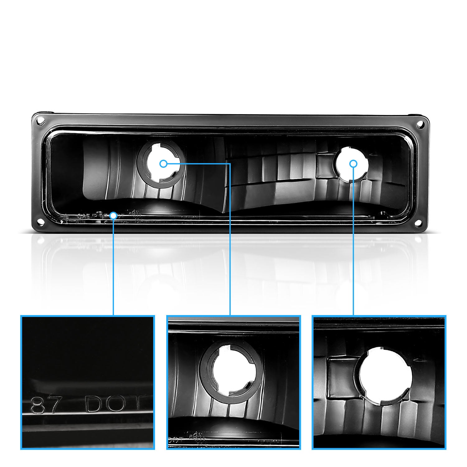 CHEVY FULLSIZE 88-98 PARKING/SIGNAL LIGHTS BLACK
