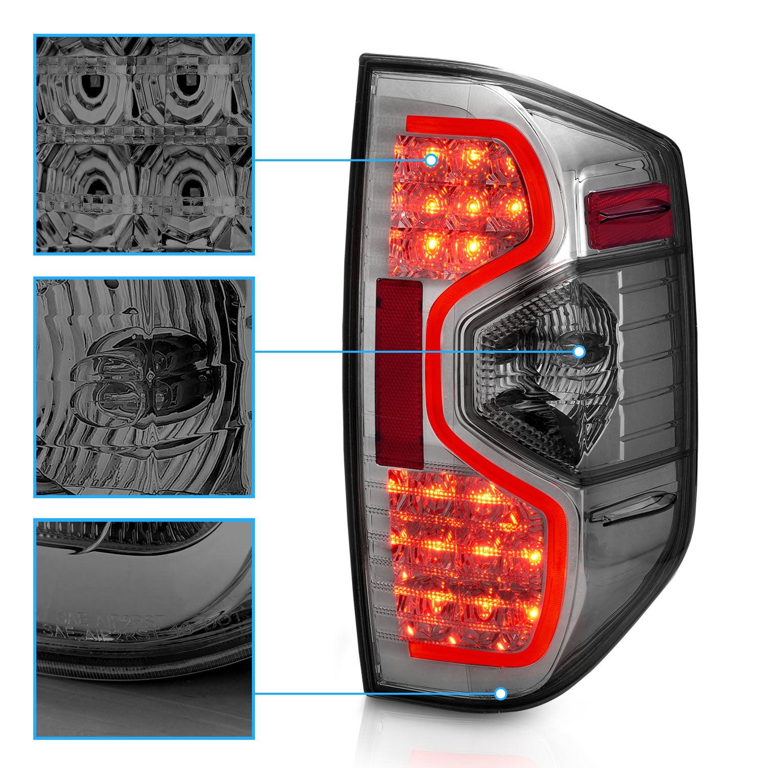 TOYOTA TUNDRA 14-18 LED TAIL LIGHTS SMOKE LENS