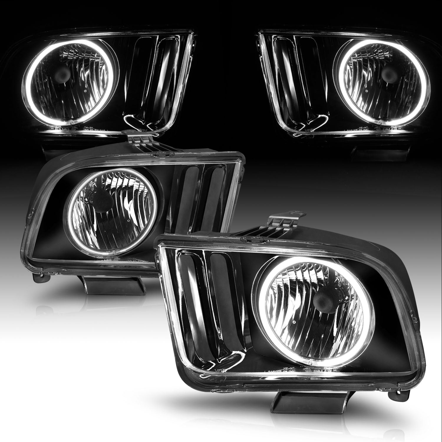 FORD MUSTANG 05-09 HEADLIGHTS HALO BLACK (RX HALO)