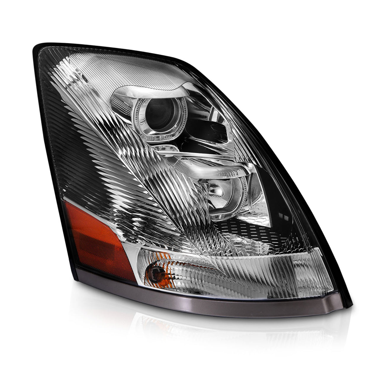 VOLVO VN/VNL SERIES 04-15 PROJECTOR U BAR STYLE H.L CHROME AMBER REFLECTOR (RIGHT)