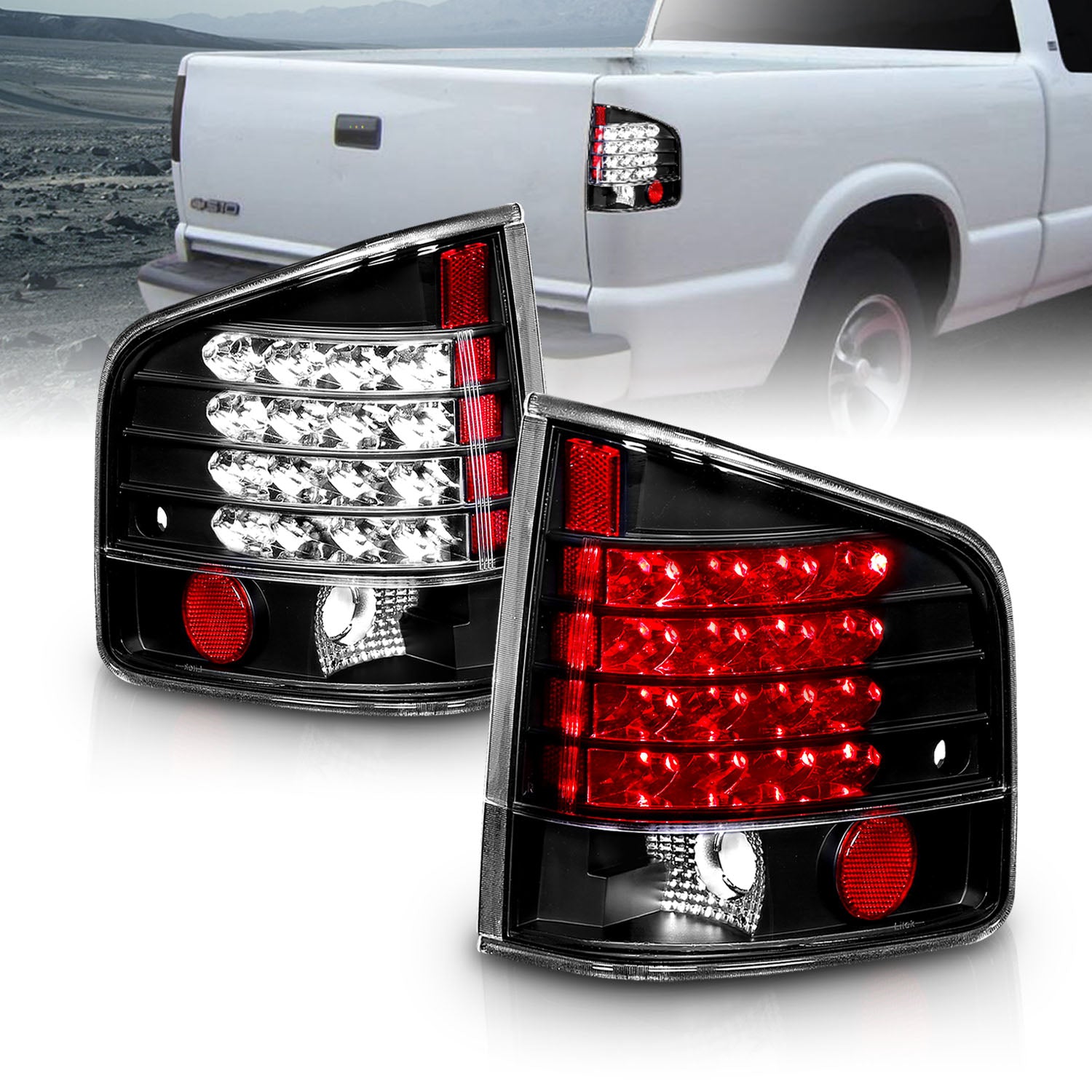 CHEVY S-10/GMC SONOMA 94-04 LED TAIL LIGHTS BLACK
