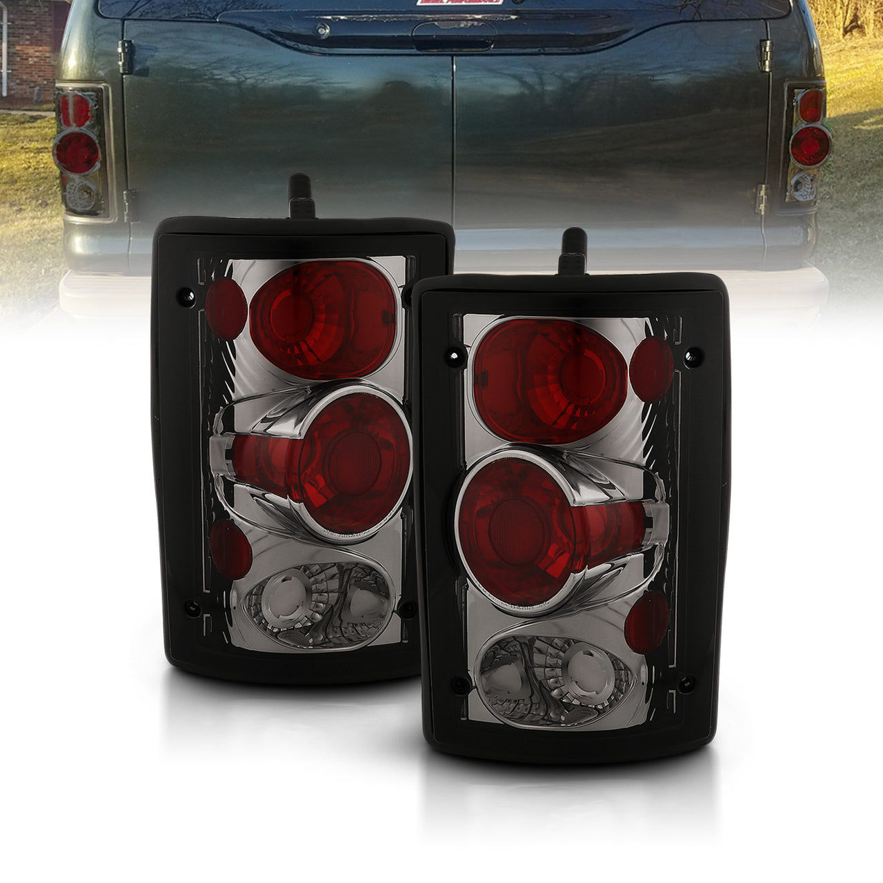 FORD EXCURSION 00-05/ECONOLINE VAN 95-03 TAIL LIGHTS SMOKE
