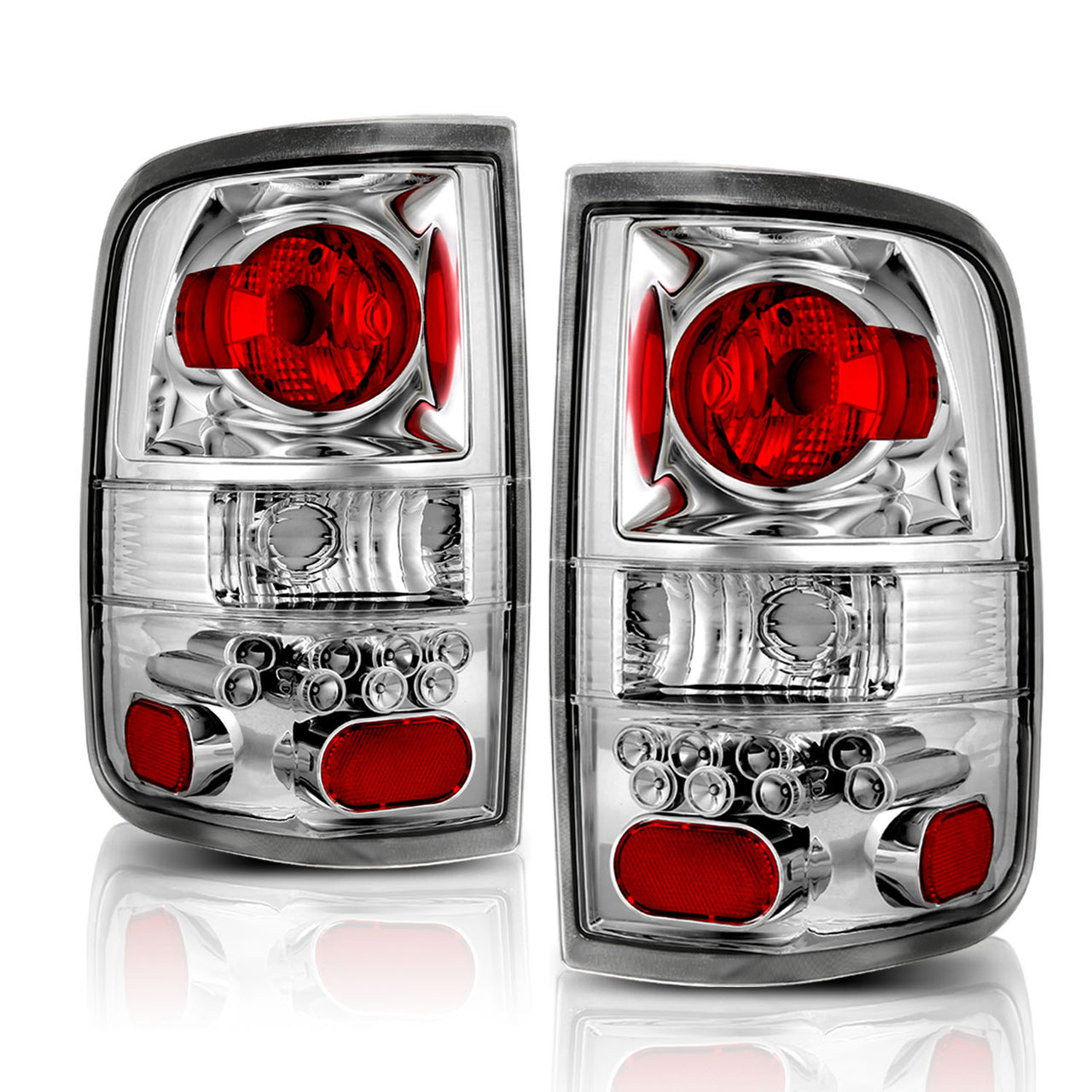 FORD F-150 04-06 TAIL LIGHTS ALL CHROME (LED STYLE)