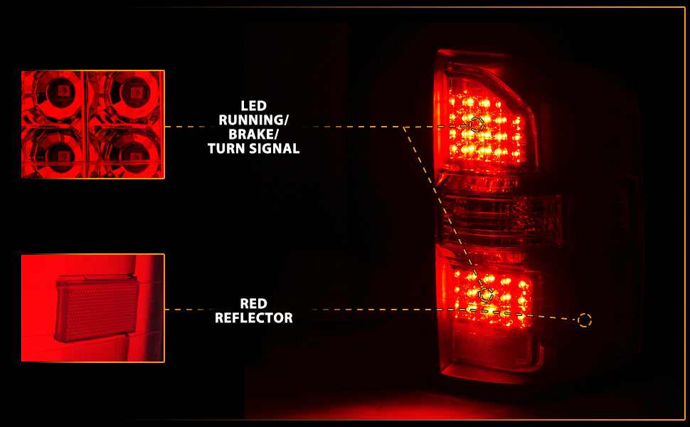 GMC SIERRA 14-18 LED TAIL LIGHTS RED/CLEAR  (NON-OEM LED ONLY)