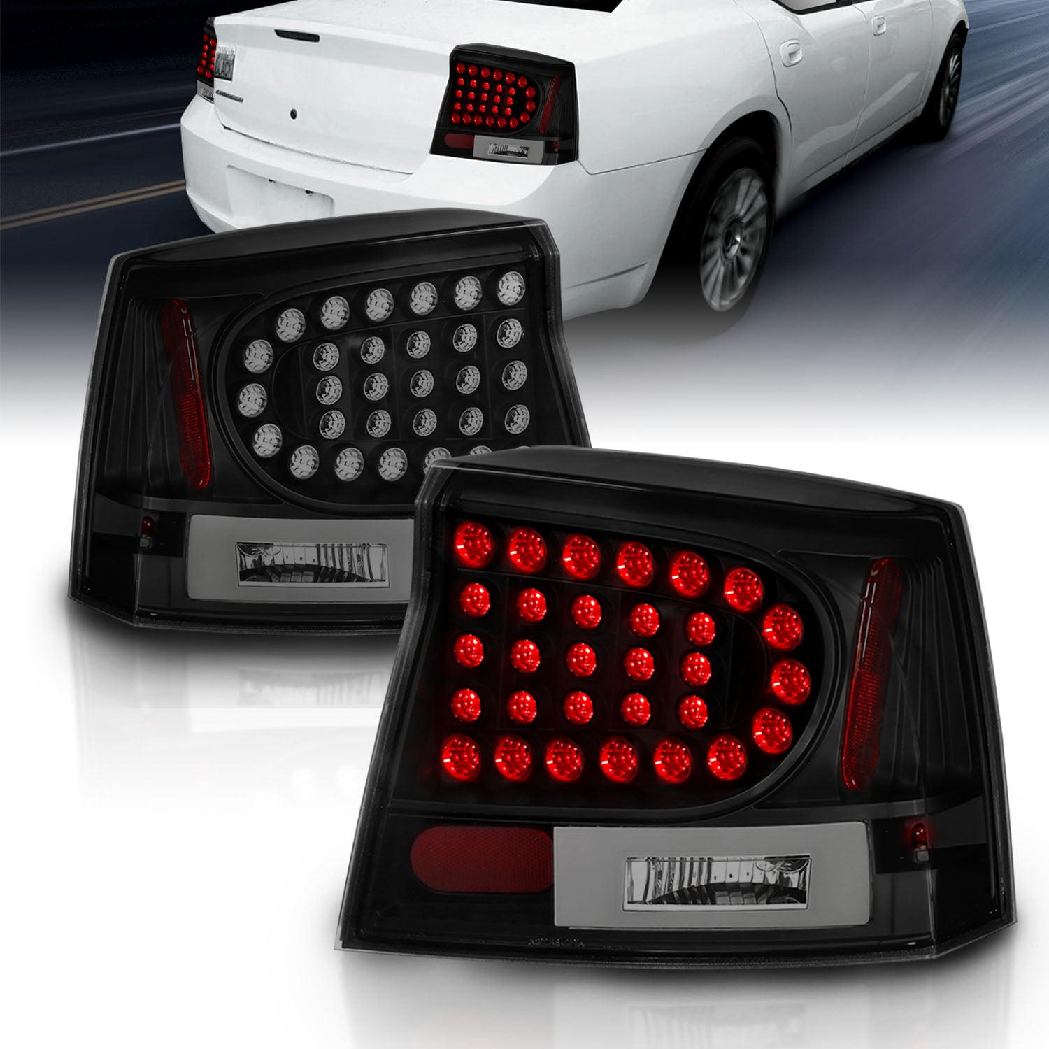 DODGE CHARGER 06-08 LED TAIL LIGHTS DARK SMOKE