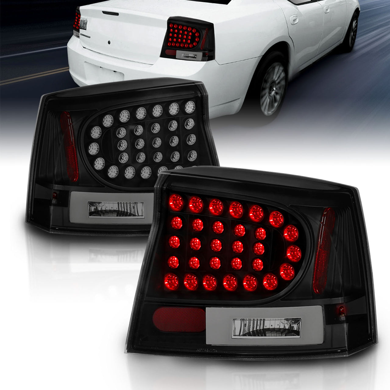 DODGE CHARGER 06-08 LED TAIL LIGHTS DARK SMOKE