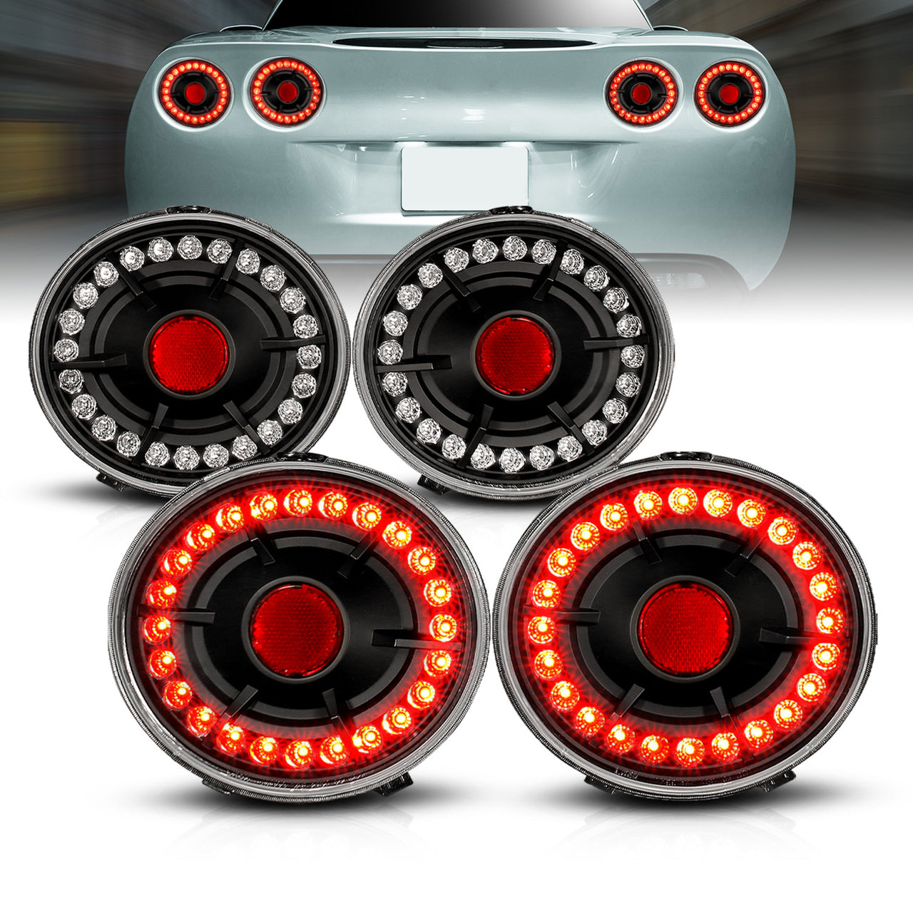 CHEVY CORVETTE 05-07/CORVETTE Z06 06-07 LED TAIL LIGHTS BLACK
