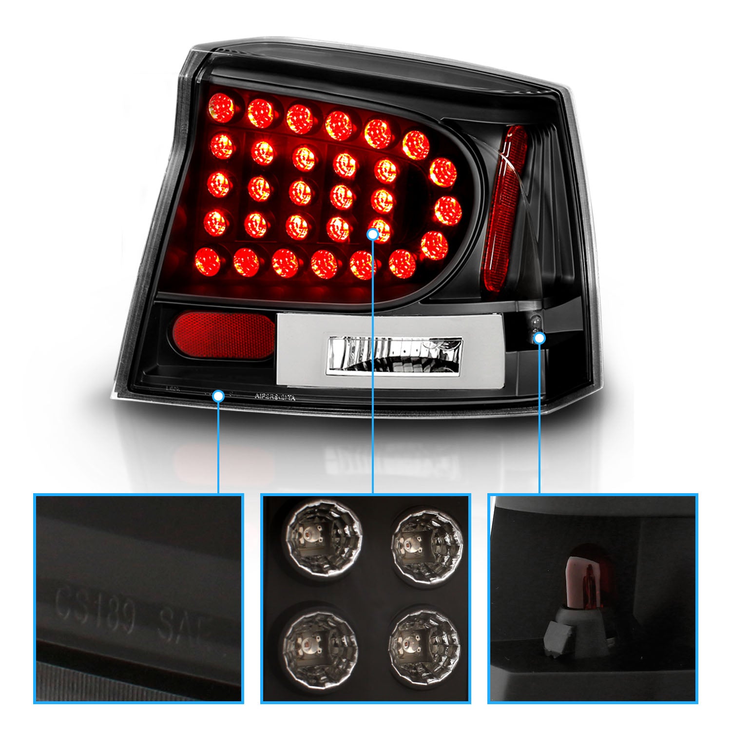DODGE CHARGER 06-08 LED TAIL LIGHTS BLACK