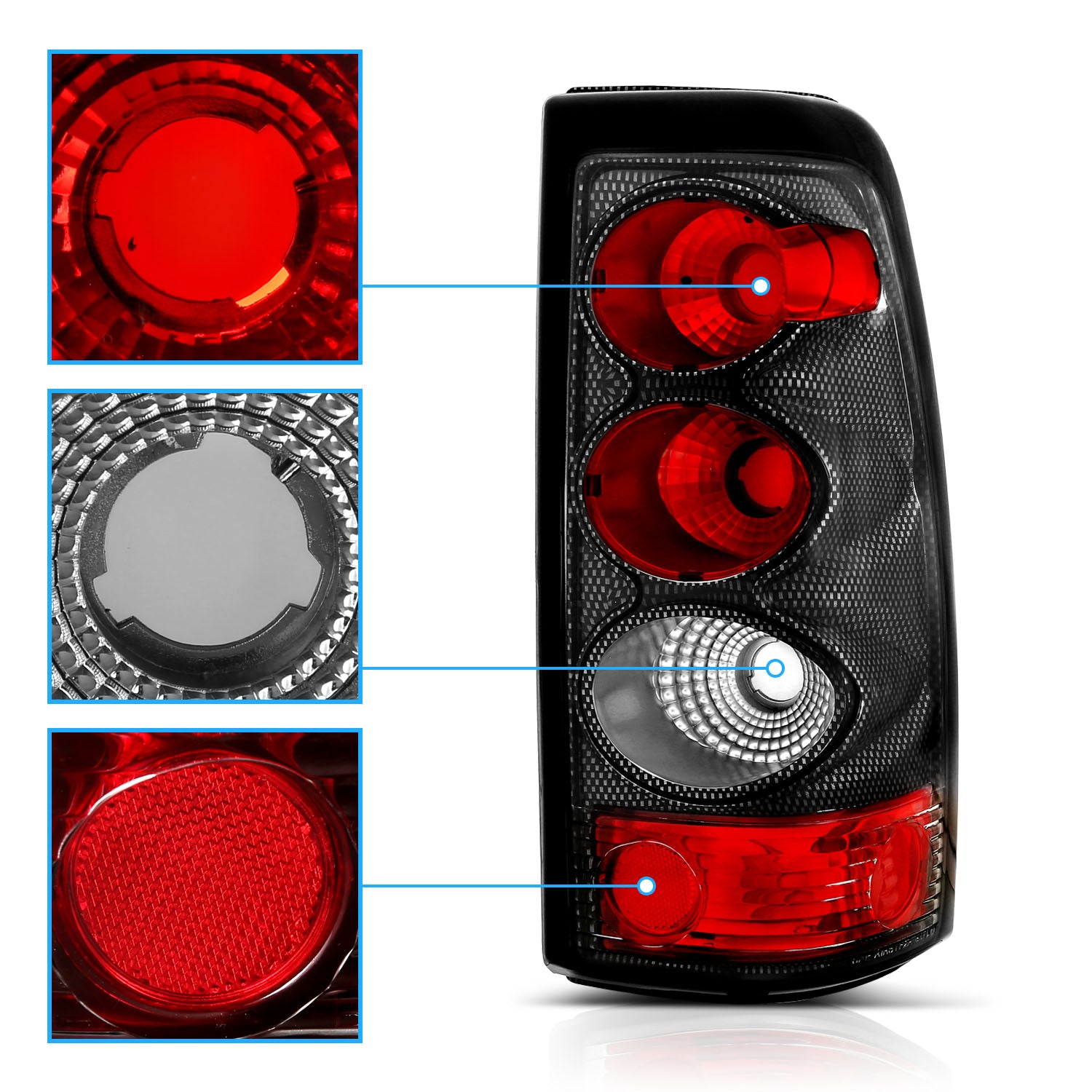 CHEVY SILVERADO 03-06 TAIL LIGHTS CARBON
