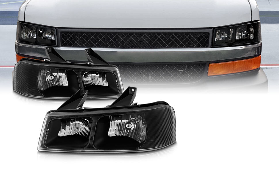 CHEVY EXPRESS/GMC SAVANA 03-17 HEADLIGHTS BLACK