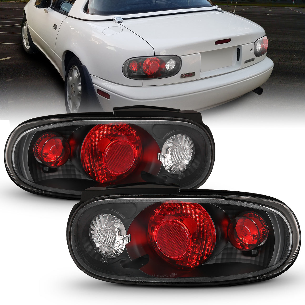 MAZDA MIATA 90-97 TAIL LIGHTS BLACK