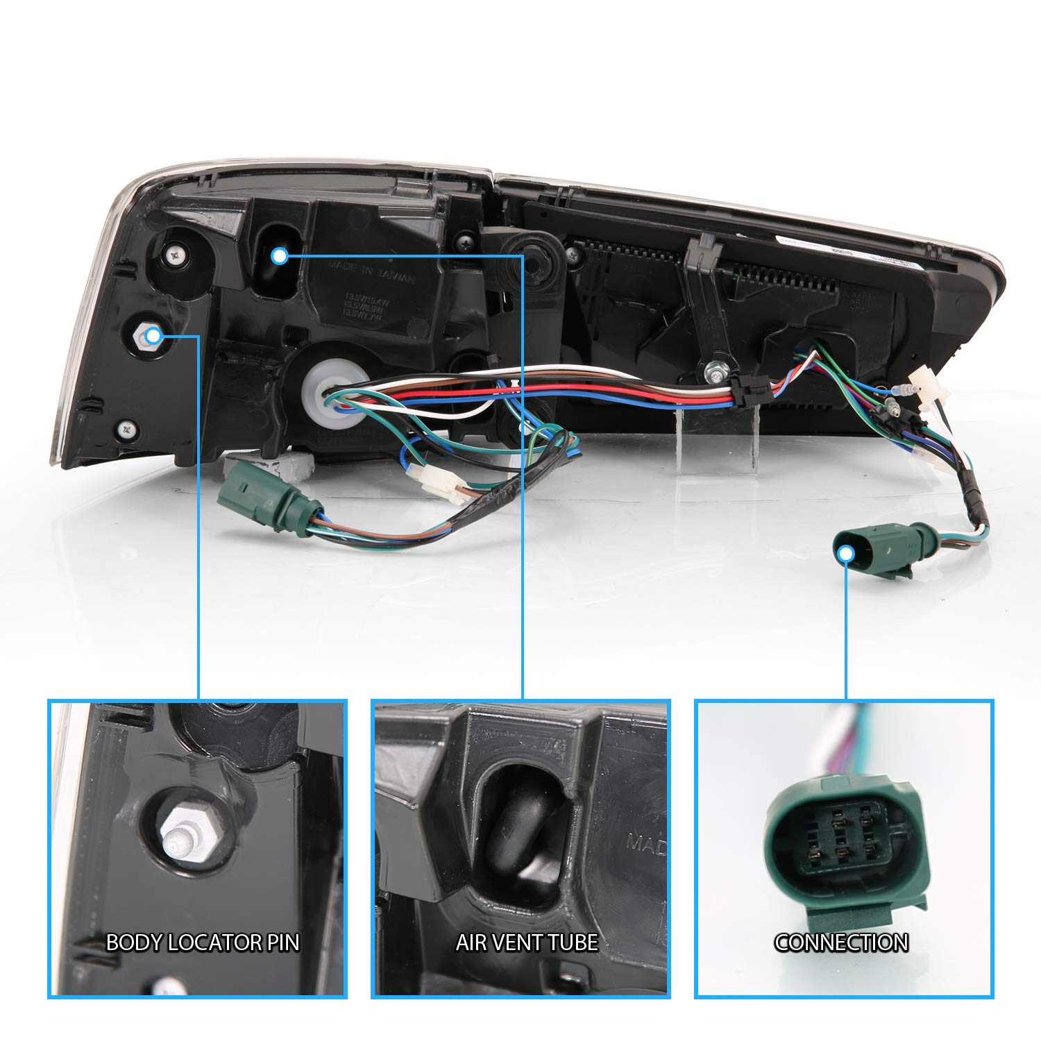 AUDI A6/S6 12-15  LED TAIL LIGHTS BLACK HOUSING RED/CLEAR LENS 4 PCS (SEQUENTIAL SIGNAL)