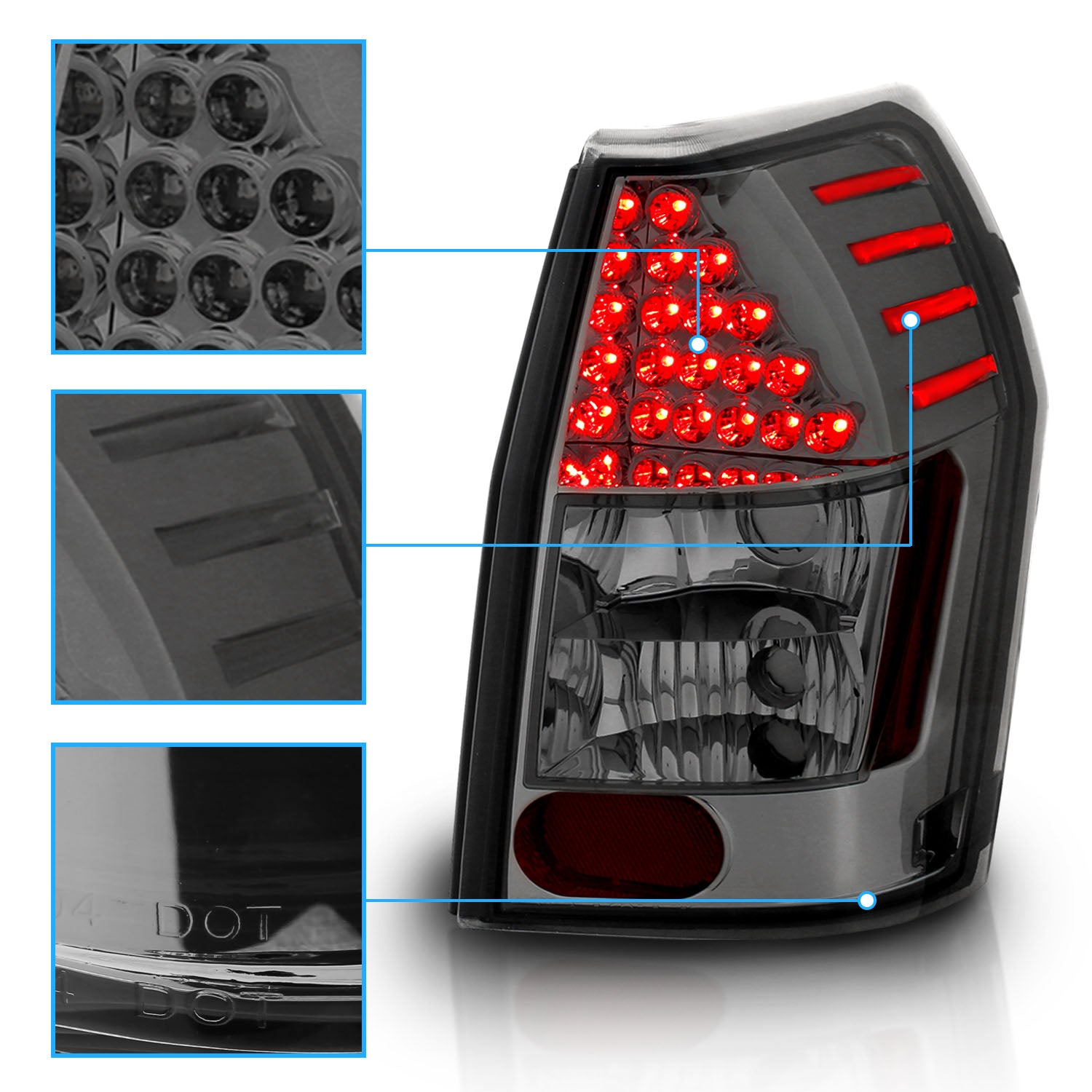 DODGE MAGNUM 05-UP LED TAIL LIGHTS SMOKE