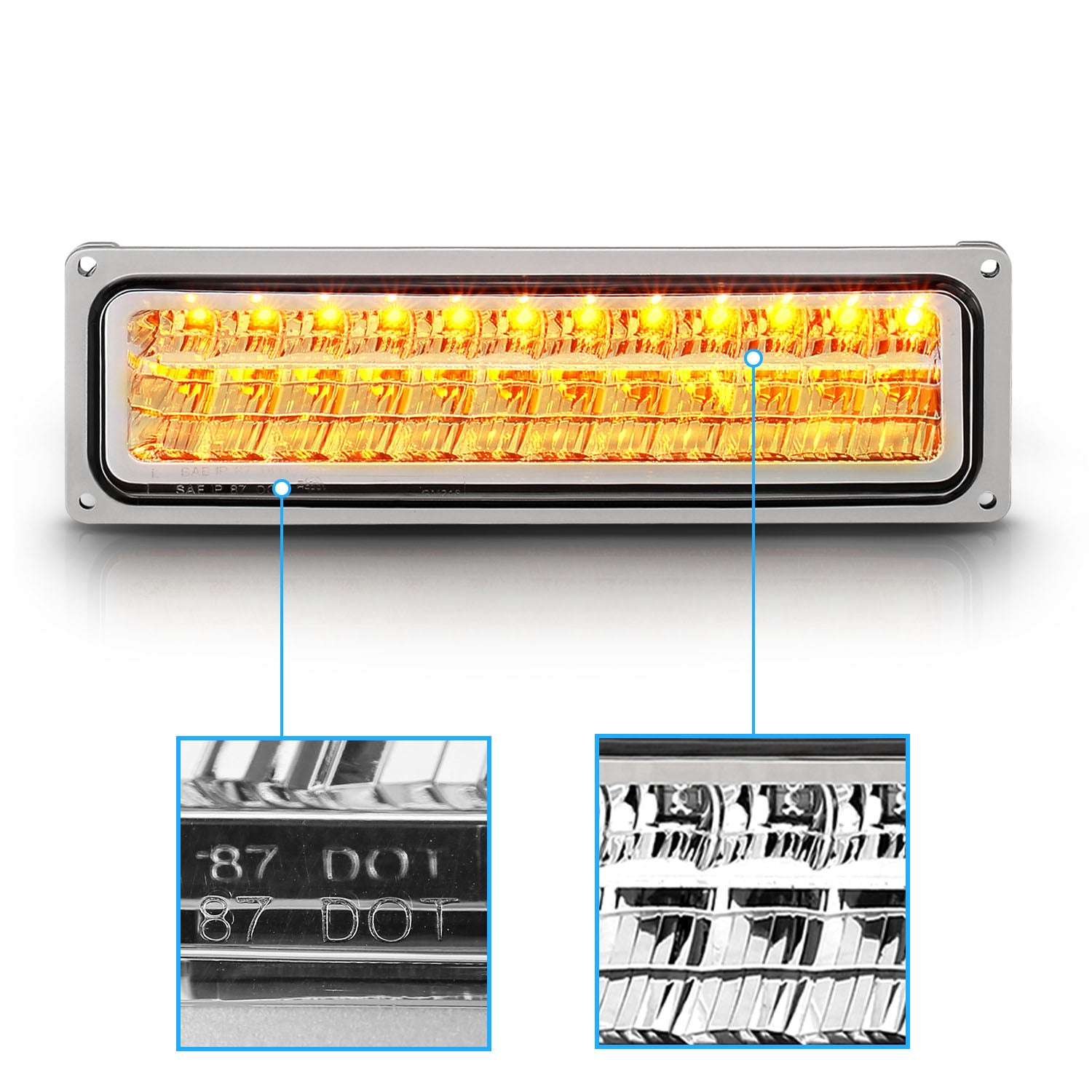 CHEVY FULLSIZE/BLAZER/SUBURBAN/SIERRA/YUKON 88-98 PARKING LED LIGHTS CHROME