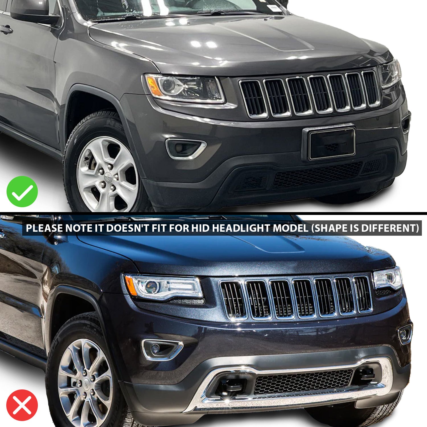 JEEP GRAND CHEROKEE 14 PROJECTOR LIGHT BAR STYLE HEADLIGHTS BLACK CLEAR