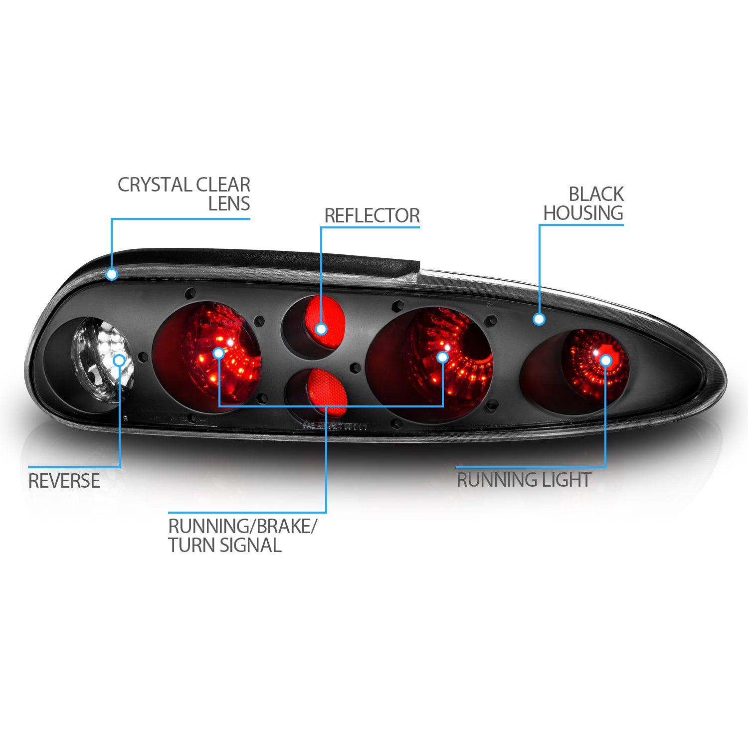 CHEVY CAMARO 93-01 TAIL LIGHTS BLACK