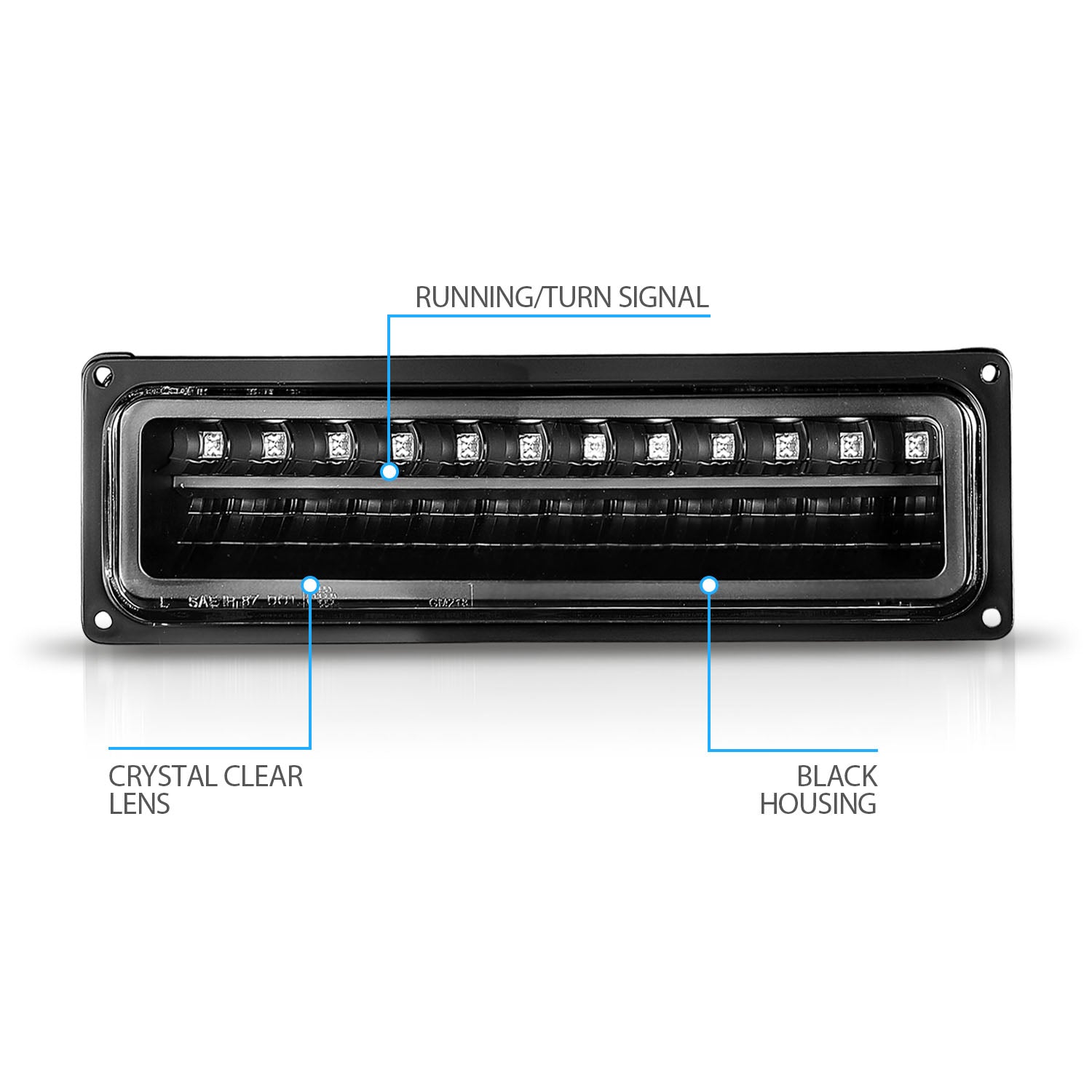 CHEVY FULLSIZE/BLAZER/SUBURBAN/SIERRA/YUKON 88-98 PARKING LED LIGHTS JDM BLACK