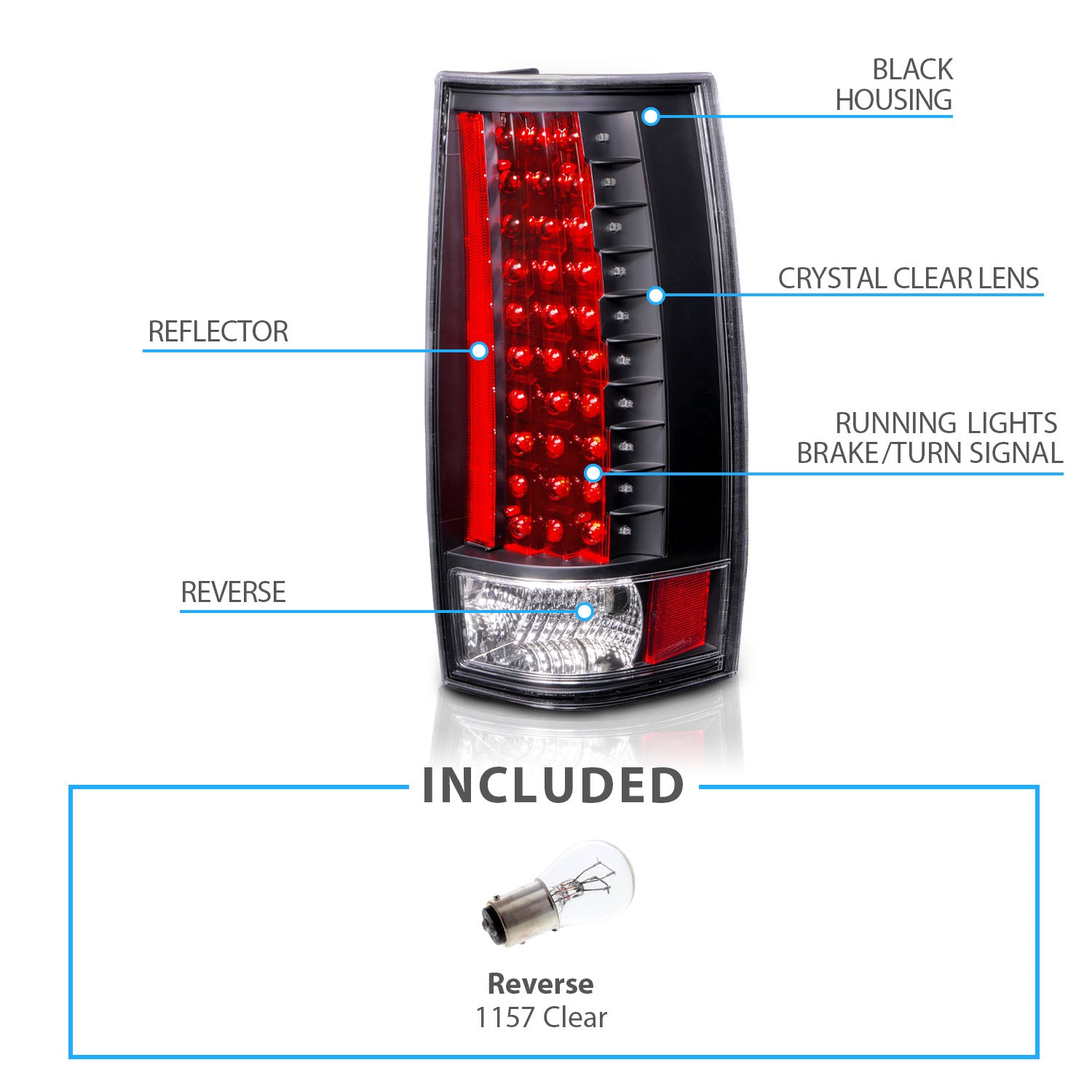 CHEVY TAHOE/SUBURBAN 07-UP LED G3 TAIL LIGHTS BLACK