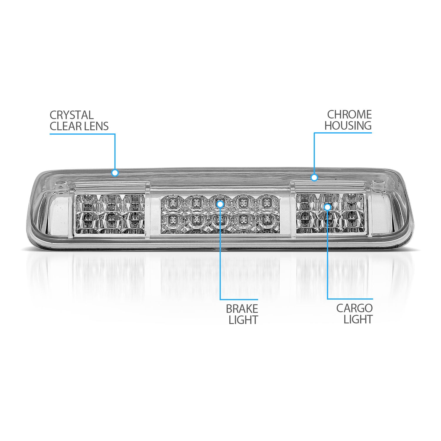 FORD F-150 04-08 LED 3RD BRAKE LIGHT G2 ALL CHROME