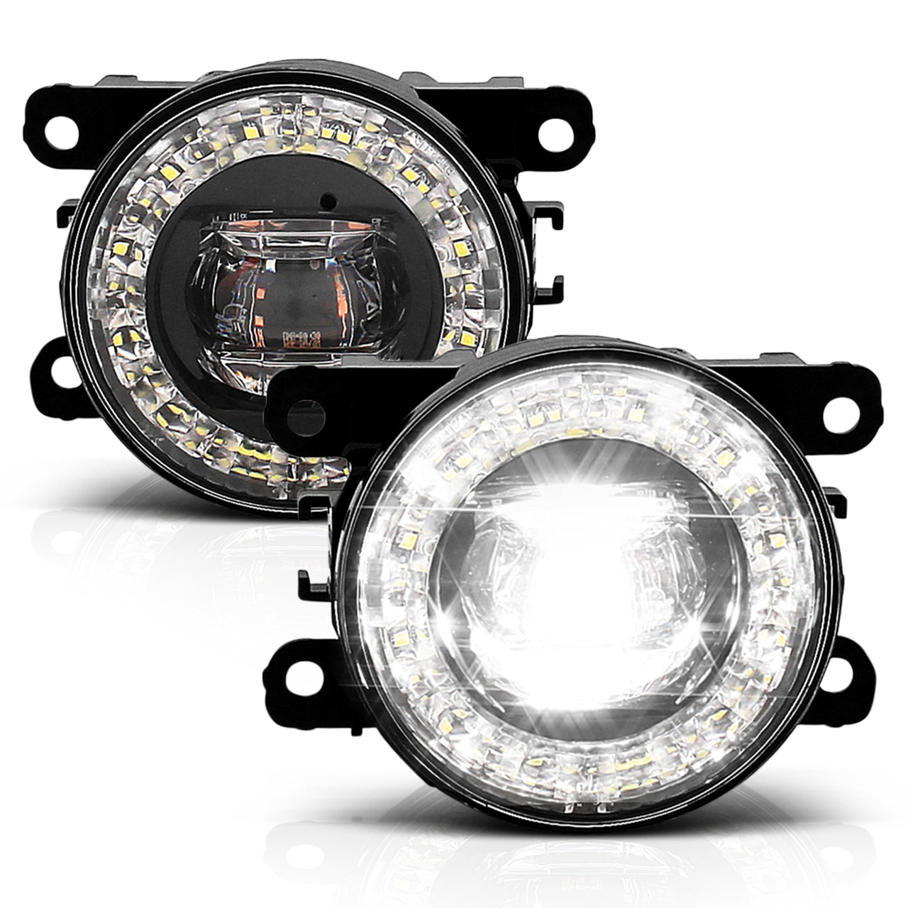 LED FOG LIGHTS FOR NISSAN, RENAULT, CITROEN, FORD AND HONDA. WITH TWO FUNCTIONS: FOG LIGHTS &ANGEL EYE (3*3W CREE LED)