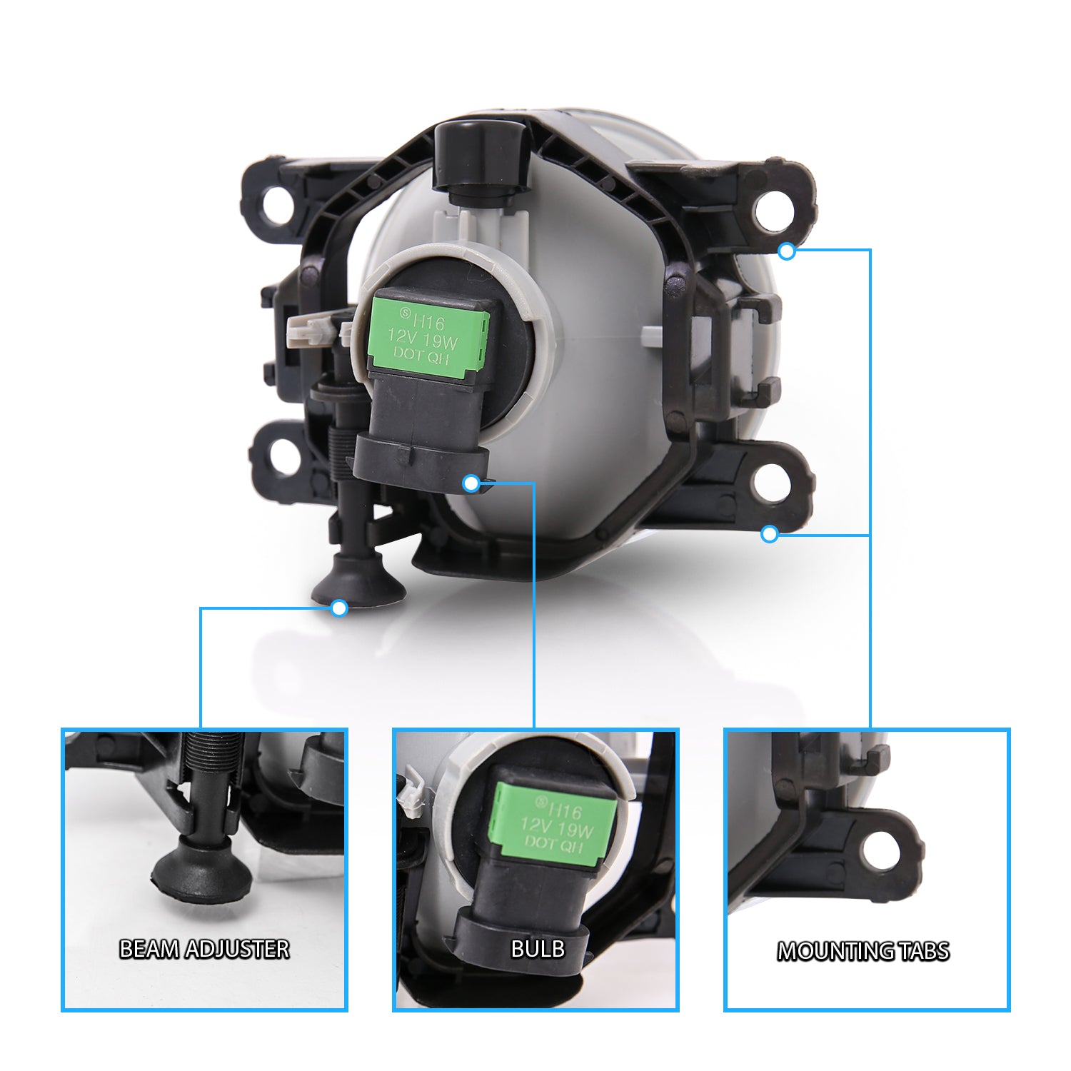 FOG LIGHTS, PLASTIC HOUSING,(W/O BEZEL/BRACKET) FOR MANY NISSAN, SUZUKI, CHEVEOLET, FORD, RENAULT CARS, ETC.