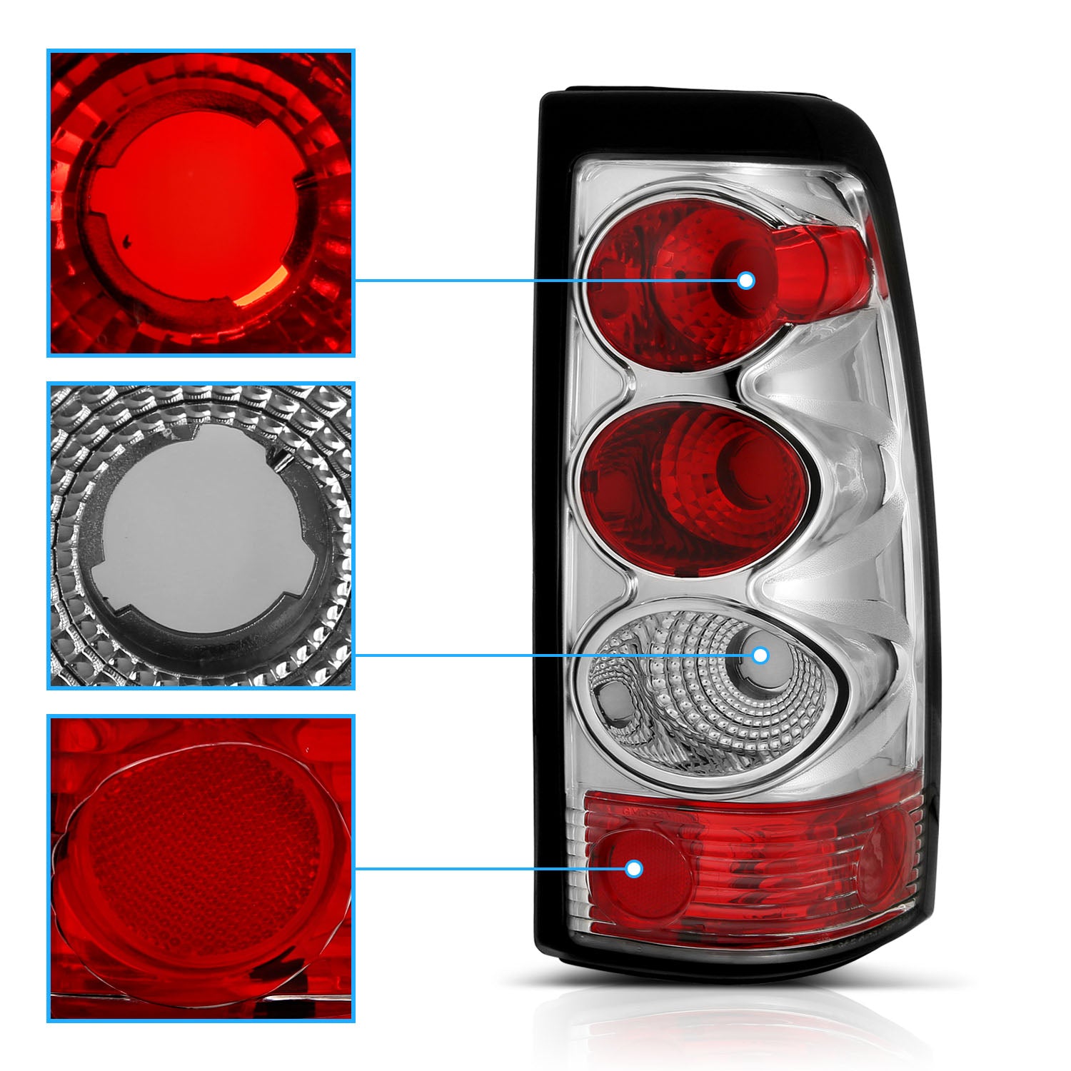 CHEVY SILVERADO 03-06 TAIL LIGHTS CHROME