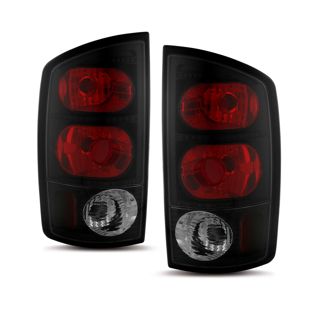 DODGE RAM 02-05 TAIL LIGHTS BLACK DARK SMOKE
