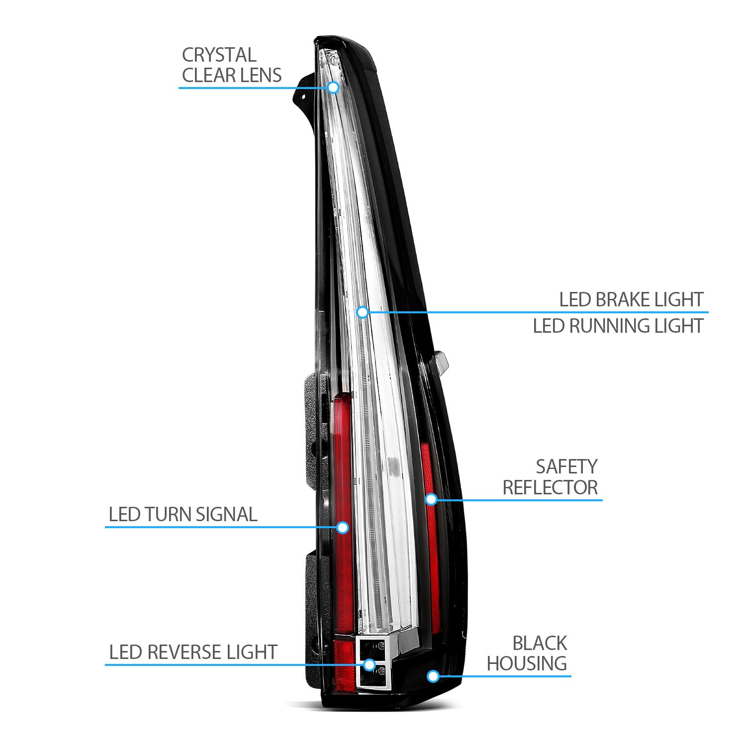 CADILLAC ESCALADE 07-14 LED TAIL LIGHTS (LONG VERSION)