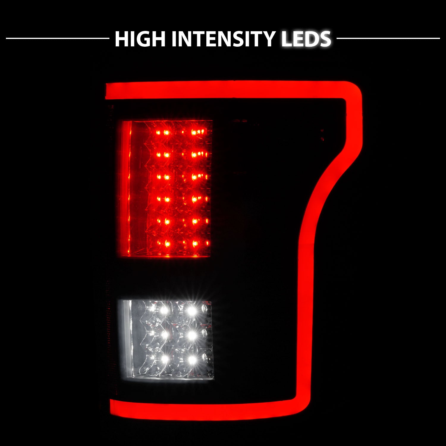 FORD F-150 15-17 LED TAIL LIGHTS (RED LIGHT BAR) SMOKE LENS (SEQUENTIAL SIGNAL)